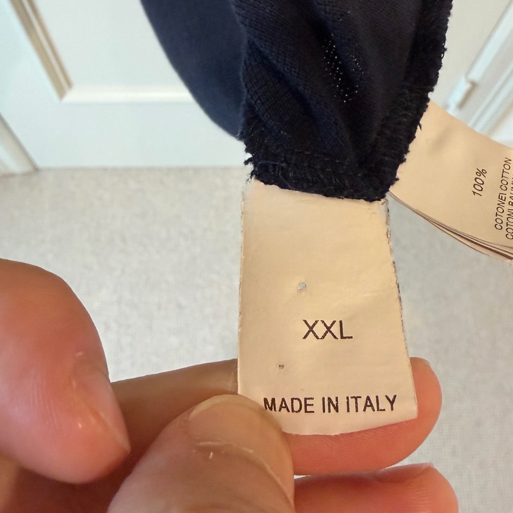 Navy Polo Shirt with White Stripes - Picture 4 of 8